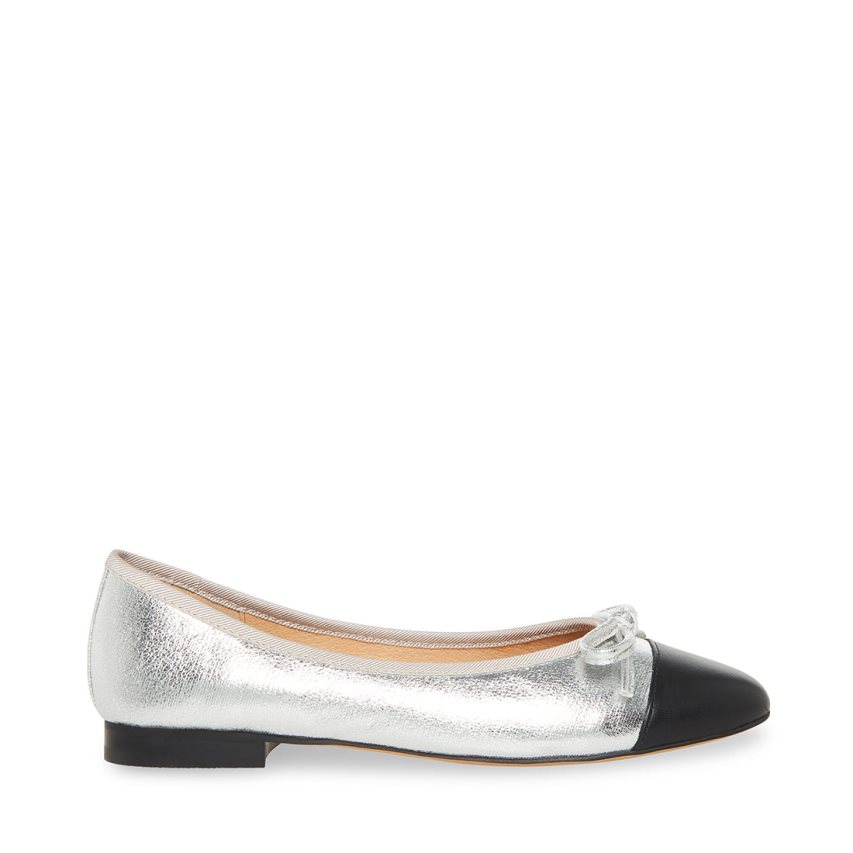 Silver Steve Madden Ellison Women\'s Ballet Flats | PH 8206SJI